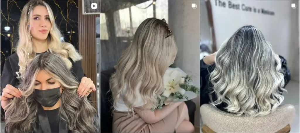 نمونه رنگ مو بیتا استوان متخصص آموزش رنگ مو در اصفهان